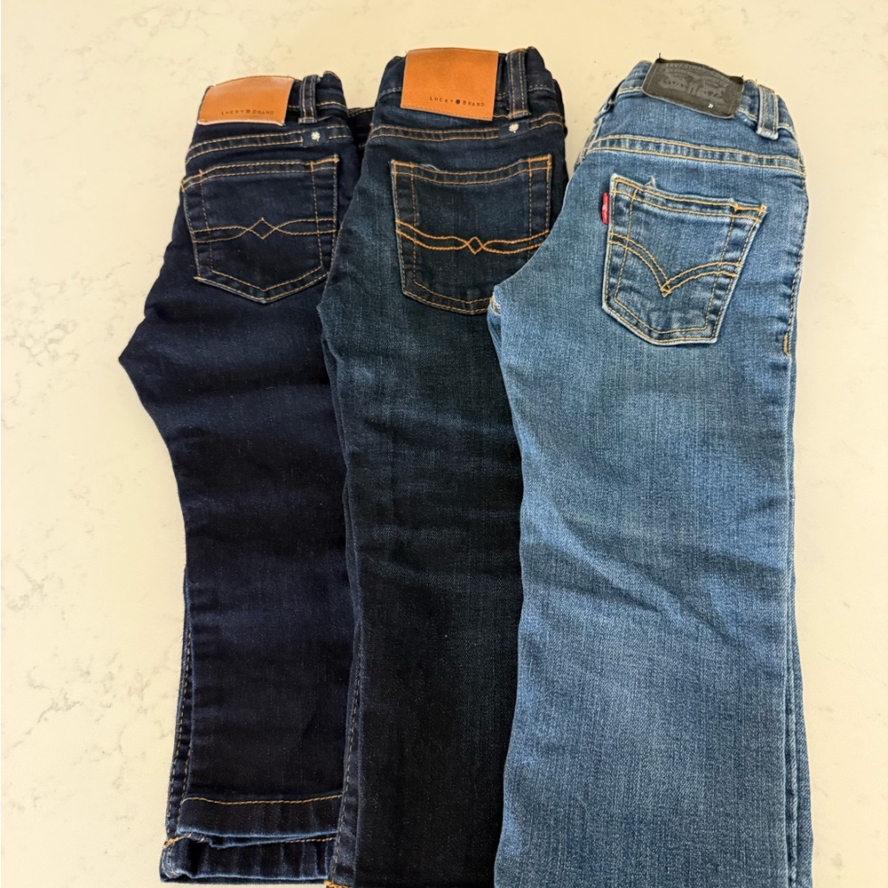 Denim Jeans Trio - Dark, Medium, and Light Wash